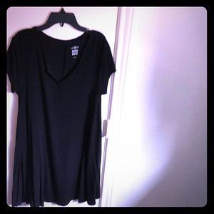 Black V-neck T-shirt Dress